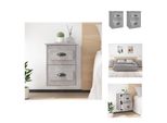Vidaxl Comodini Da Parete 2 Pz. Grigio Cemento 41,5X36X53 Cm - Comodini