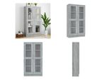 Vidaxl Vetrina Grigio Sonoma 82,5X30,5X150 Cm Materiale A Base Di Legno - Vetrina - Espositori - Libreria - Scaffale