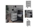 Vidaxl Comodino Con Gambe In Metallo Grigio Cemento 40X35X69 Cm - Comodini