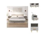 Vidaxl Comodini 2 Pz. Grigio Cemento 40X35X47 Cm - Comodini