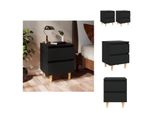 Vidaxl Comodini 2 Pezzi Con Gambe In Legno Di Pino Nero 40X35X50 Cm - Comodini