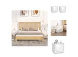 Vidaxl Comodini 2 Pz. Bianco Lucido 44X35X45 Cm Materiale A Base Di Legno - Comodini