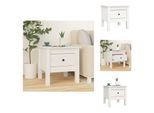 Vidaxl Tavolino Bianco 40X40X39 Cm In Legno Massiccio Di Pino - Tavolini