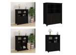 Vidaxl Credenza Nera 83X41,5X100 Cm In Legno Massiccio Di Pino - Credenza - Credenze - Cassettiere - Credenza
