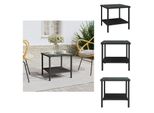 Vidaxl Tavolino Nero 45X45X45 Cm In Poly Rattan E Vetro Temperato - Tavolini