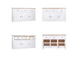 Vidaxl Credenza Bianca 135X40X80 Cm In Legno Di Pino Panama - Credenza - Credenze - Credenze In Legno - Credenze In Legno