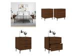 Vidaxl Comodini 2Pz. Look Rovere Marrone 40X35X47,5Cm Materiale A Base Di Legno - Comodino - Comodini - Armadio - Mobile Da Letto