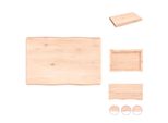 Vidaxl Piano Da Tavolo 60X40X(2-6) Cm In Legno Massiccio Non Trattato Con Bordo Ad Albero - Piani Da Tavolo