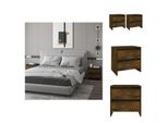 Vidaxl Comodini 2 Pz. Rovere Fumé 45X34,5X44,5 Cm Materiale A Base Di Legno - Comodini