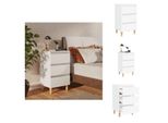 Vidaxl Comodino Con Gambe In Legno Massiccio Bianco 40X35X69 Cm - Comodini