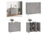 Vidaxl Credenza Grigio Sonoma 90X34X80 Cm Materiale A Base Di Legno - Credenza - Credenza - Armadio - Armadio Portaoggetti