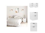 Vidaxl Comodini 2 Pz. Truciolato Bianco Lucido 40X40X50 Cm - Comodini