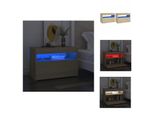 Vidaxl Comodini Con Luci Led 2 Pezzi Rovere Sonoma 60X35X40 Cm - Comodini