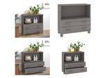 Vidaxl Credenza Hamar Grigio Chiaro 85X35X80 Cm Pino Massiccio - Credenza - Credenze - Credenza In Legno - Credenza In Legno Massiccio