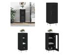 Vidaxl Credenza Nera 34,5X34X90 Cm Materiale A Base Di Legno - Credenza - Credenza - Armadio - Armadio Portaoggetti