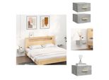 Vidaxl Comodini Da Parete 2 Pz. Grigio Cemento 35X35X20 Cm - Comodini