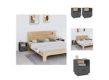 Vidaxl Comodini 2 Pz. Grigio 40X34X45 Cm In Pino Massiccio - Comodini