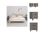 Vidaxl Comodini Hamar 2 Pz. Grigio Chiaro 40X35X44,5 Cm In Legno Massiccio - Comodini