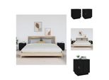 Vidaxl Comodini 2 Pezzi Neri 40X34X45 Cm In Legno Di Pino Massiccio - Comodini