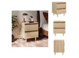 Vidaxl Comodino Con Gambe In Pino Rovere Sonoma 40X35X50 Cm - Comodini