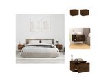 Vidaxl Comodini Da Parete 2 Pz. Aspetto Rovere Marrone 41,5X36X28 Cm - Comodini