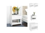 Vidaxl Comodini 2 Pz. Bianco Lucido 40X30X39 Cm Materiale A Base Di Legno - Comodini