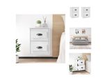 Vidaxl Comodini Da Parete 2 Pz. Bianco 41,5X36X53 Cm - Comodini