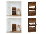 Vidaxl Scarpiera In Rovere Affumicato 59X17X108 Cm In Legno - Scarpiera - Ripiani Per Scarpe - Armadio Per Scarpe - Armadio Per Scarpe
