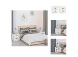Vidaxl Comodini 2 Pz. Bianco 40X34X45 Cm Pino Massiccio - Comodini
