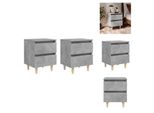 Vidaxl Comodini 2 Pezzi Con Gambe In Legno Di Pino Grigio Cemento 40X35X50 Cm - Comodini