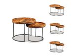 Vidaxl Set Di Tavolini 2 Pezzi. Legno Massiccio Di Mango - Tavolini