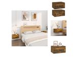 Vidaxl Comodini Da Parete 2 Pz. Rovere Fumé 50X36X25 Cm - Comodini