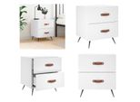 Vidaxl Comodino Bianco 40X35X47,5 Cm In Legno - Comodino - Comodini - Armadio - Mobile Da Letto