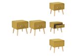 Vidaxl Comodini 2 Pezzi Giallo Senape 40 X 35 X 40 Cm In Velluto - Comodini