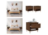 Vidaxl Comodini 2 Pz. Aspetto Rovere Marrone 50X46X50 Cm Materiale A Base Di Legno - Comodino - Armadio - Comodino