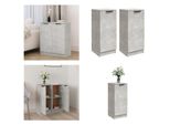 Vidaxl Credenze 2 Pz. Grigio Cemento 30X30X70 Cm Materiale A Base Di Legno - Credenza - Credenze - Madia - Credenza