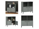 Vidaxl Libreria Oslo Con Gambe In Metallo Grigio 90X35X90,5 Cm In Legno Massiccio - Libreria - Librerie - Libreria - Contenitore Per Libri