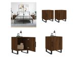 Vidaxl Comodini 2 Pz. Aspetto Rovere Marrone 40X40X50 Cm Materiale A Base Di Legno - Comodini - Armadi - Comodini - Armadio - Comodino