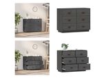 Vidaxl Credenza Grigia 100X40X75 Cm In Pino Massiccio - Credenza - Credenza - Armadio - Armadio Portaoggetti