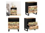 Vidaxl Comodino 50X33X62 Cm In Legno Massiccio Antico E Materiale A Base Di Legno - Comodino - Comodini - Armadio - Mobile Da Letto