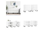 Vidaxl Credenze 2 Pezzi. Materiale A Base Di Legno Bianco Lucido - Credenza - Credenze - Armadio - Armadio Portaoggetti