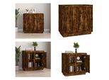 Vidaxl Credenza In Rovere Fumé 80X34X75 Cm In Legno - Credenza - Credenza - Armadio - Armadio Portaoggetti