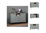 Vidaxl Credenza Oslo Con Gambe In Metallo Grigio 113X40X77 Cm In Legno Massiccio - Credenze