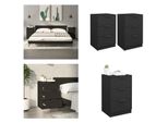 Vidaxl Comodini 2 Pz. Nero 40X36X65 Cm - Comodino - Comodini - Armadio - Mobile Da Letto