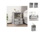 Vidaxl Comodini 2 Pz. Grigio Sonoma 43X36X60 Cm - Comodini