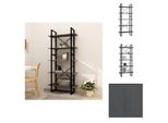 Vidaxl Libreria 5 Scomparti Grigio 80X30X175 Cm In Legno Di Pino Massiccio - Librerie E Scaffalature