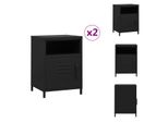 Vidaxl Comodini 2 Pezzi Nero 35X35X51 Cm Acciaio - Comodini