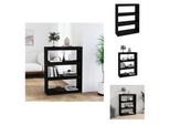 Vidaxl Libreria Divisoria Nera 80X30X103,5 Cm In Legno Di Pino Massiccio - Librerie & Librerie