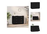 Vidaxl Credenza Nera 100X40X75 Cm In Legno Di Pino Massiccio - Credenze