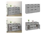 Vidaxl 3 Tlg. Set Di Credenze Grau Sonoma Holzwerkstoff - Credenza - Credenze - Schrank - Lagerschrank